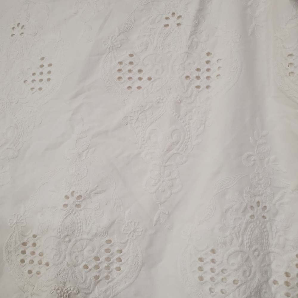 House of CB London White Eyelet Cotton Maxi Skirt Scalloped Lace Size M Boho - Picture 6 of 14